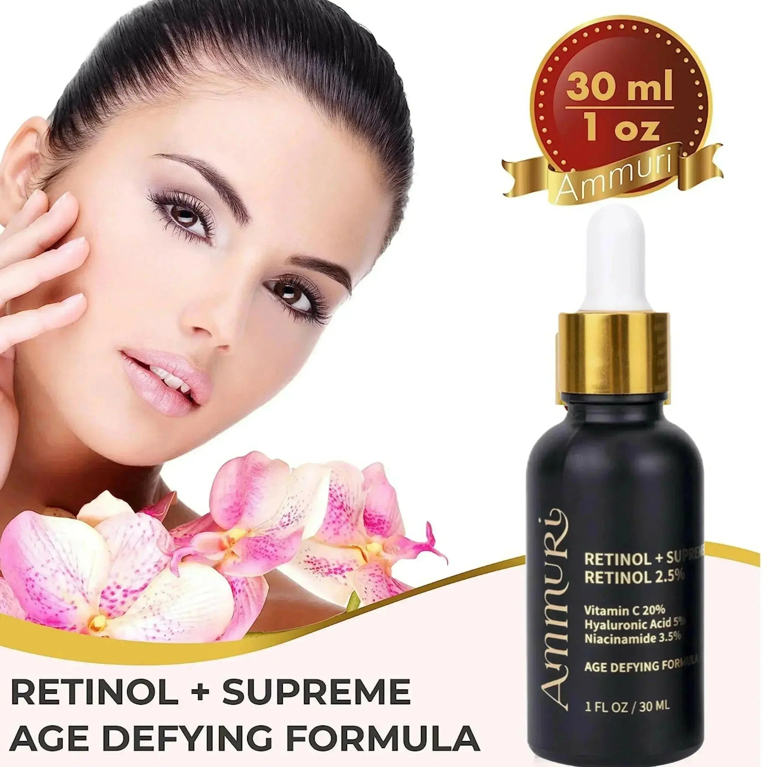 Retinol Supreme 2.5% Serum for Anti-Ageing & Age-Defying Skin | Ammuri