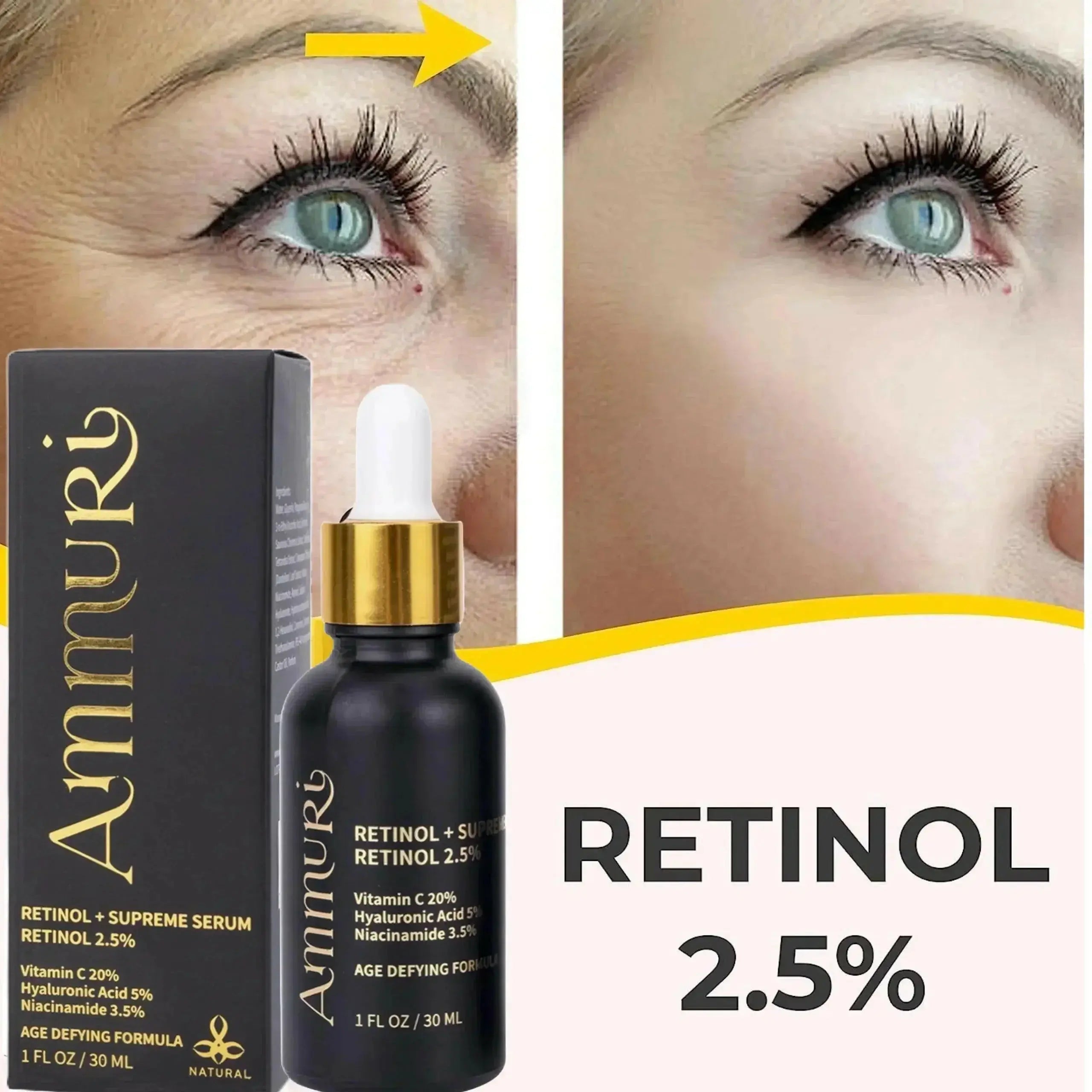 Retinol Supreme 2.5% Serum for Anti-Ageing & Age-Defying Skin | Ammuri