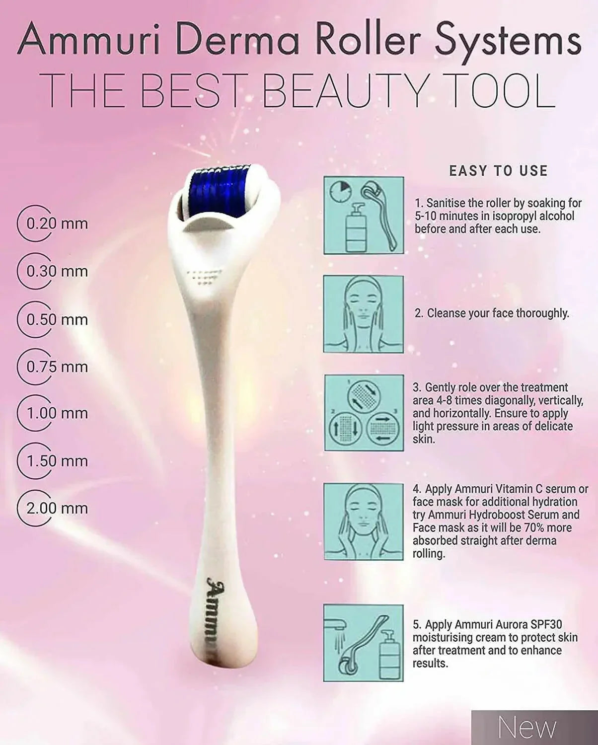 Derma Roller for Scars, Anti-Ageing & Skin Repair | Ammuri