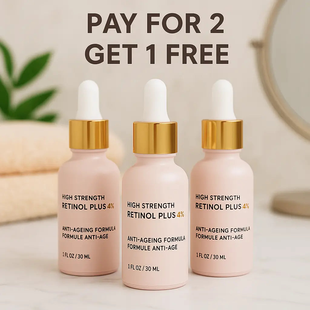 High Strength Retinol 4% Plus Serum for Wrinkles, Fine Lines & Dark Spots – 3 Pack (30ml Each) | Ammuri