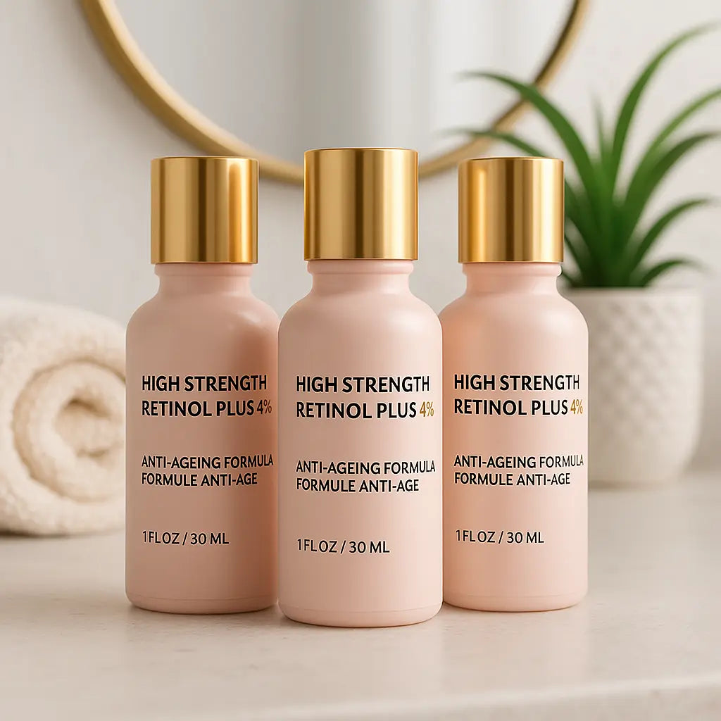 High Strength Retinol 4% Plus Serum for Wrinkles, Fine Lines & Dark Spots – 3 Pack (30ml Each) | Ammuri