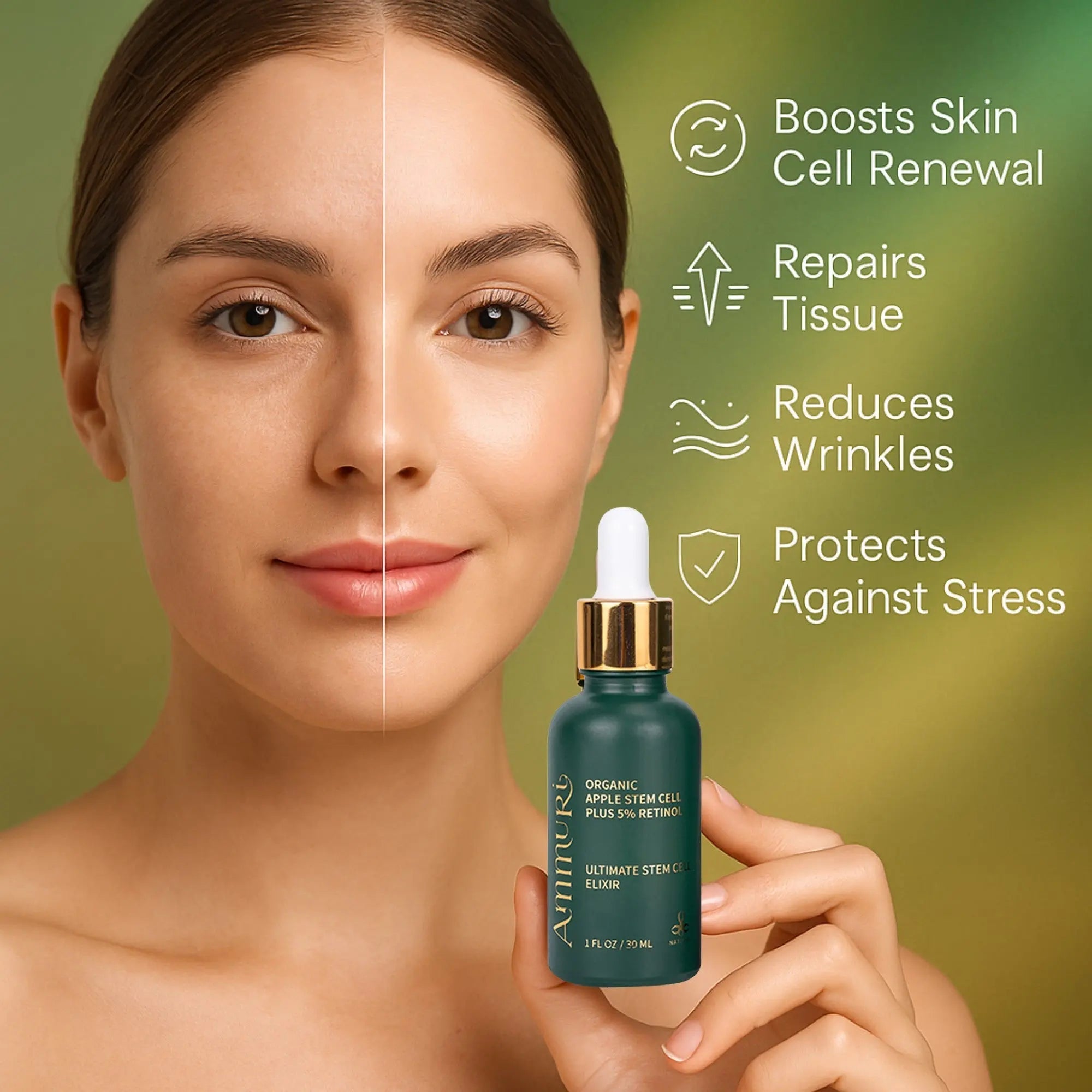 Retinol 5% Serum with Apple Stem Cell for Anti-Ageing, Acne & Dark Spots (30ml) | Ammuri
