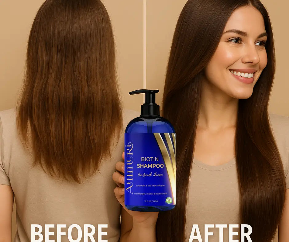 Biotin Shampoo for Hair Thinning & Thicker-Looking Hair (473ml) | Ammuri Beauty