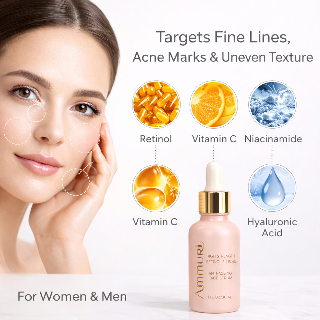 High Strength Retinol 4% Serum for Wrinkles & Dark Spots (30ml) | Ammuri