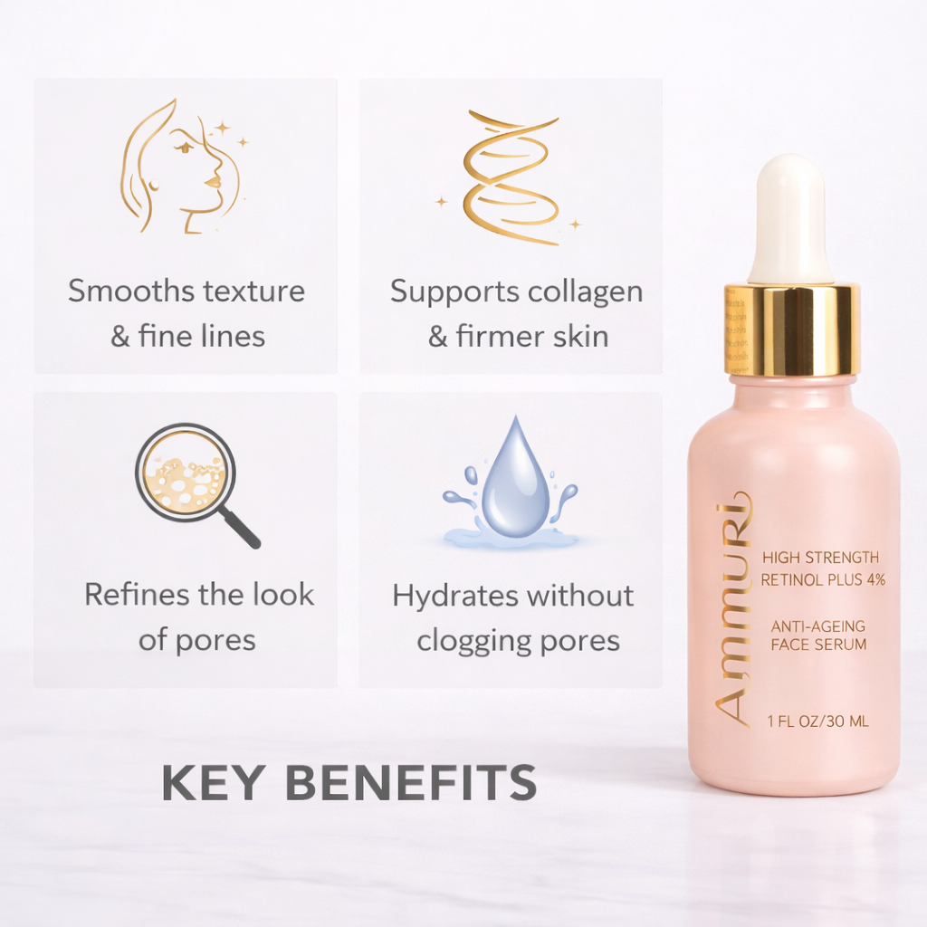 High Strength Retinol 4% Serum for Wrinkles & Dark Spots (30ml) | Ammuri