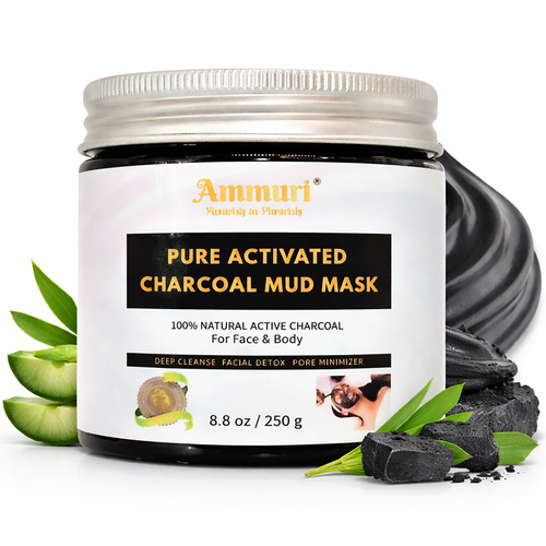 Activated Charcoal Mud Mask for Deep Cleansing Face & Body | Ammuri