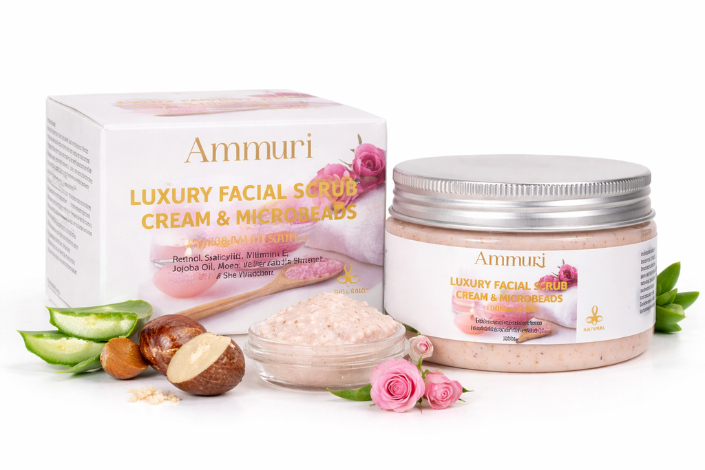 Retinol Facial Scrub & Exfoliating Cream for Smooth Skin | Ammuri