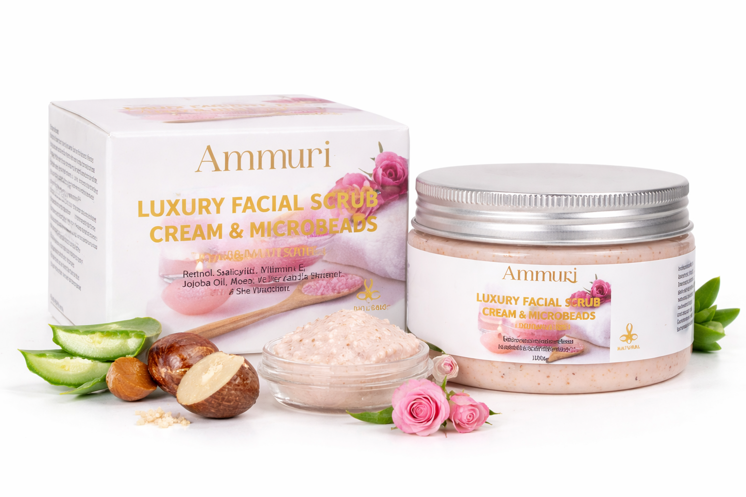 Retinol Facial Scrub & Exfoliating Cream for Smooth Skin | Ammuri