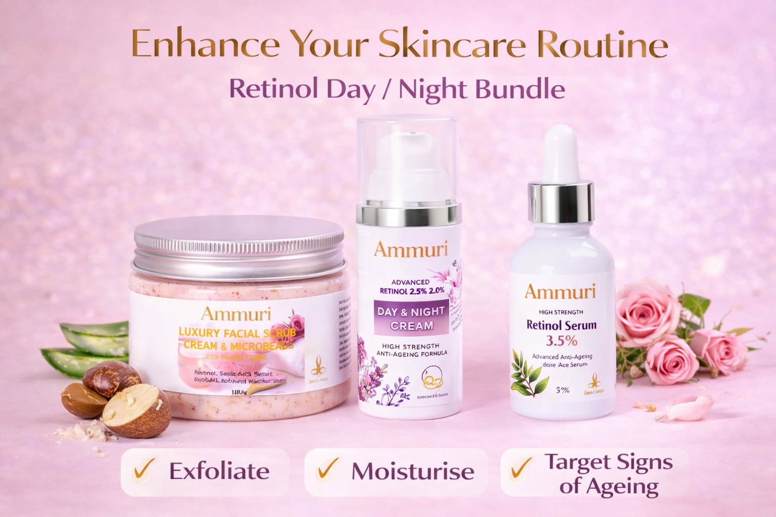 Retinol Facial Scrub & Exfoliating Cream for Smooth Skin | Ammuri
