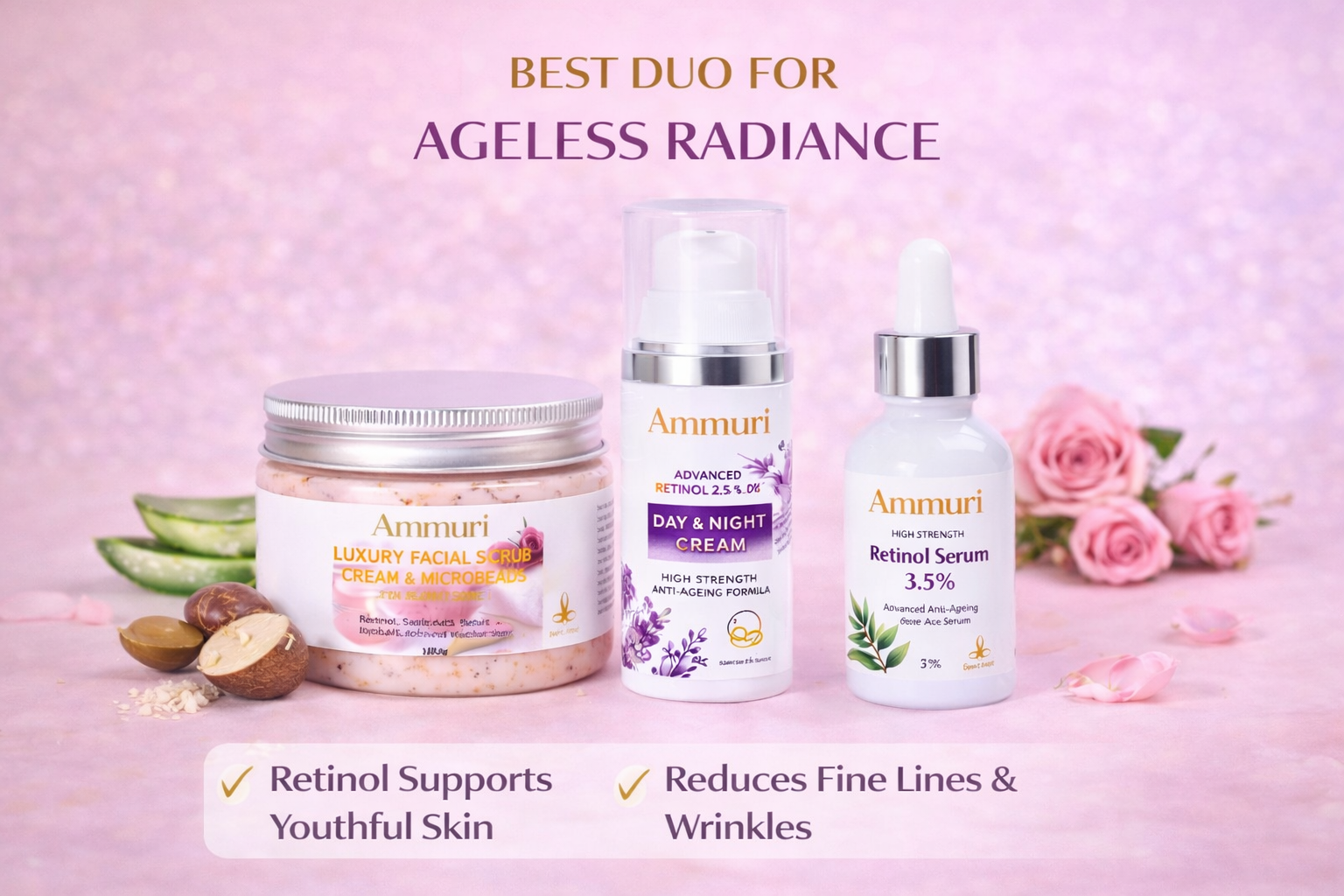 Retinol Facial Scrub & Exfoliating Cream for Smooth Skin | Ammuri