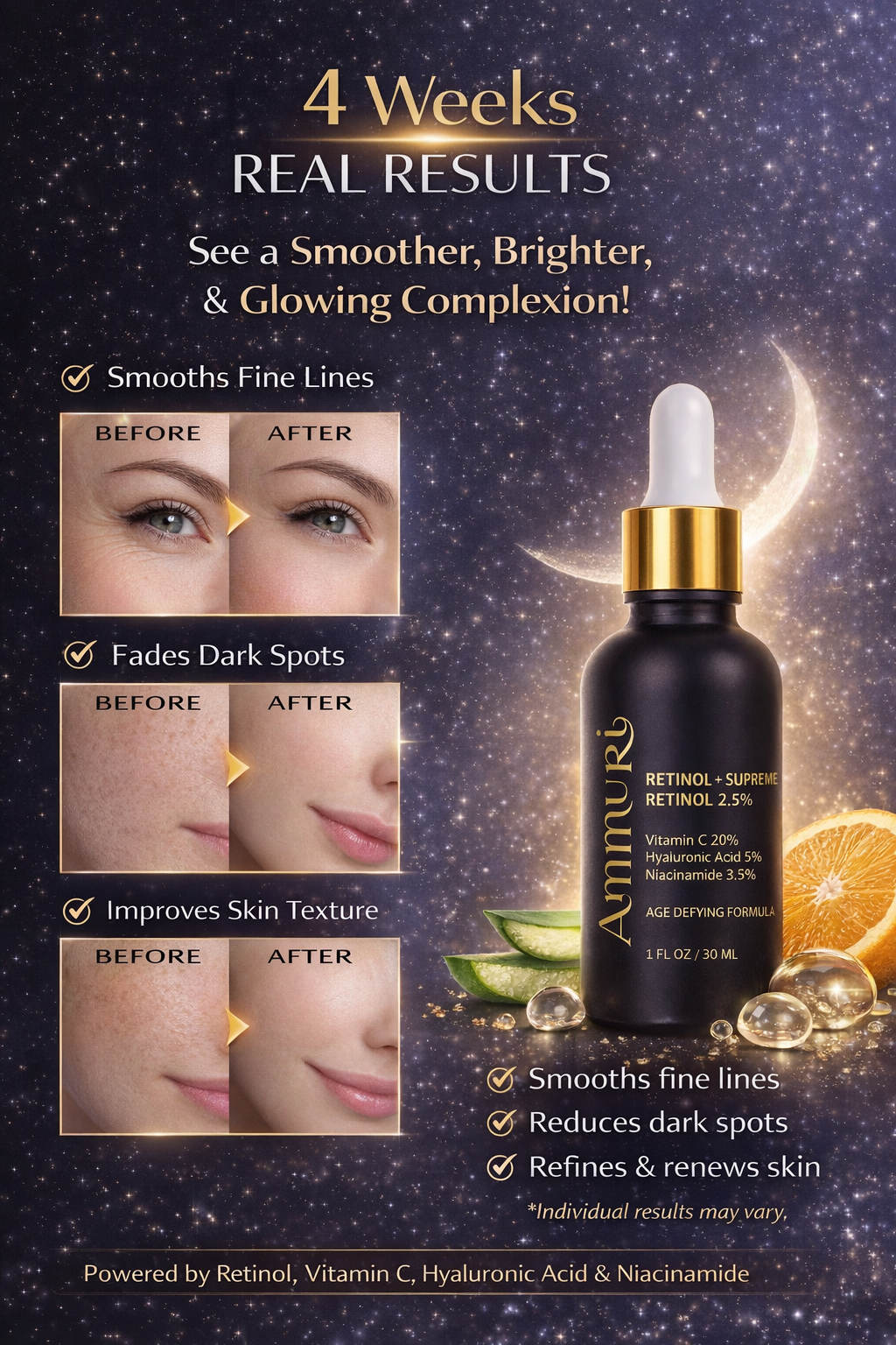 Retinol Supreme 2.5% Serum for Anti-Ageing & Age-Defying Skin | Ammuri