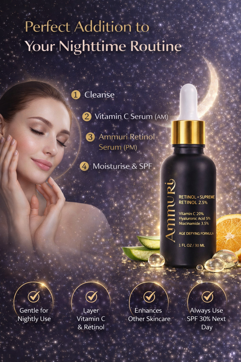 Retinol Supreme 2.5% Serum for Anti-Ageing & Age-Defying Skin | Ammuri