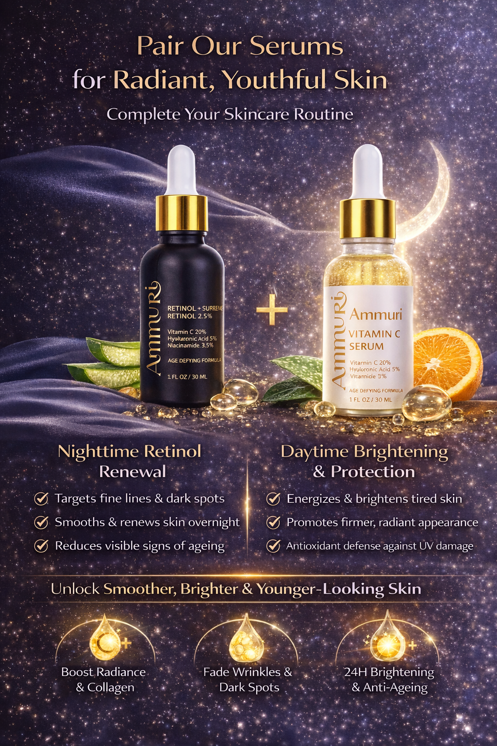 Retinol Supreme 2.5% Serum for Anti-Ageing & Age-Defying Skin | Ammuri