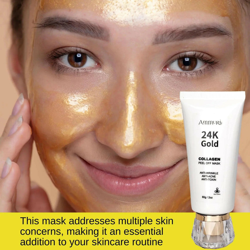 24K Gold Peel-Off Face Mask for Deep Cleansing & Pore Minimising (60ml) | Ammuri