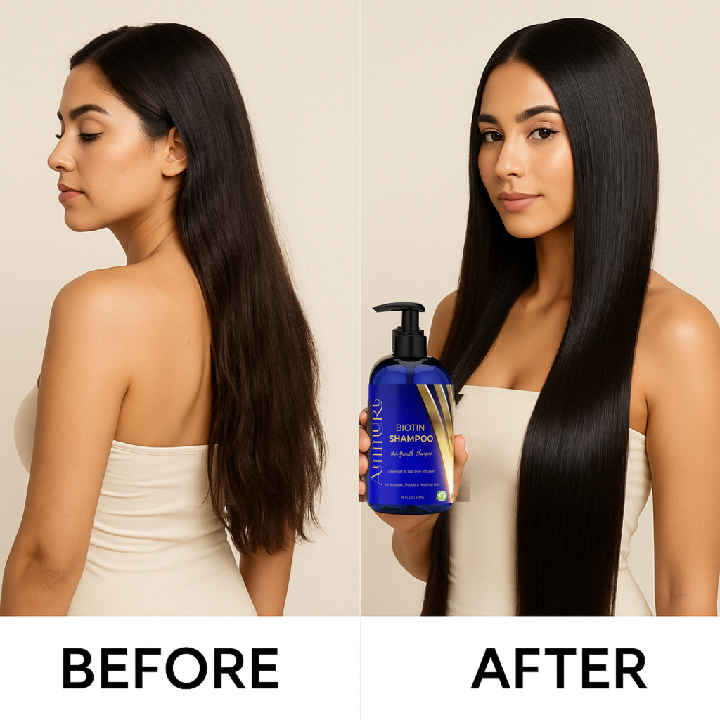 Biotin Shampoo for Hair Thinning & Thicker-Looking Hair (473ml) | Ammuri Beauty