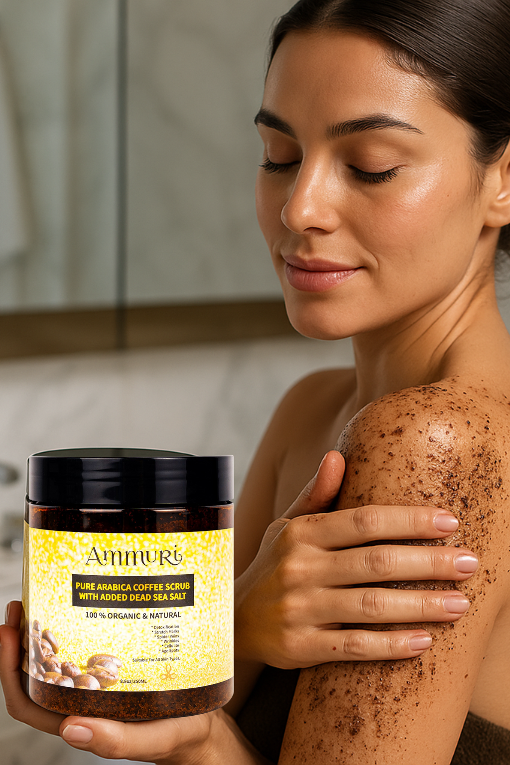 Organic Arabica Coffee Scrub Face Mask for Exfoliation & Glow | Ammuri