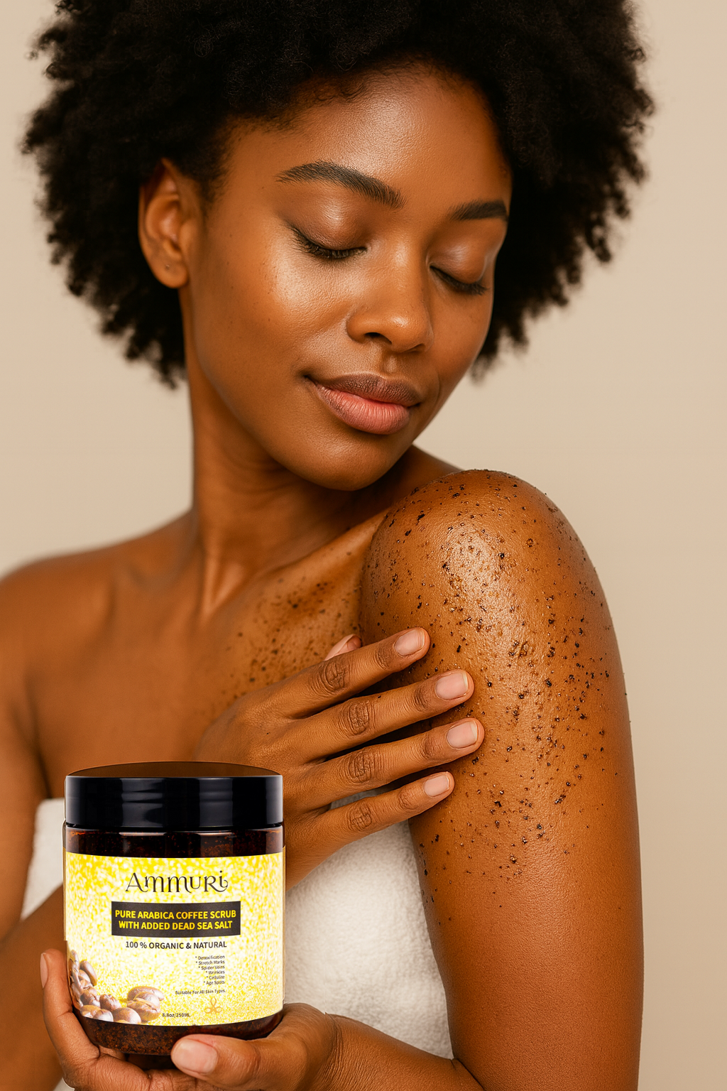 Organic Arabica Coffee Scrub Face Mask for Exfoliation & Glow | Ammuri