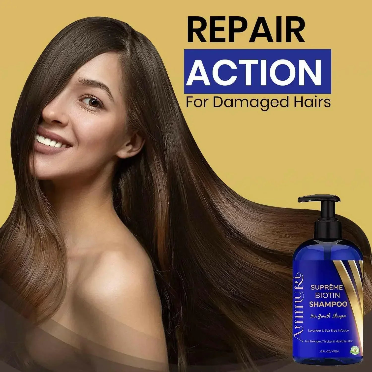 Biotin Shampoo for Hair Thinning & Thicker-Looking Hair (473ml) | Ammuri Beauty