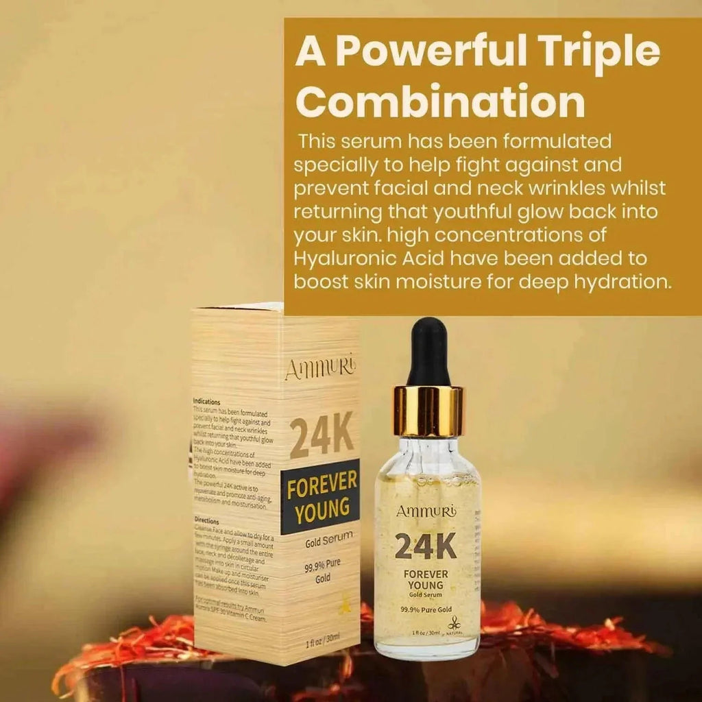 24K Gold Face Serum for Radiance & Anti-Ageing | Ammuri