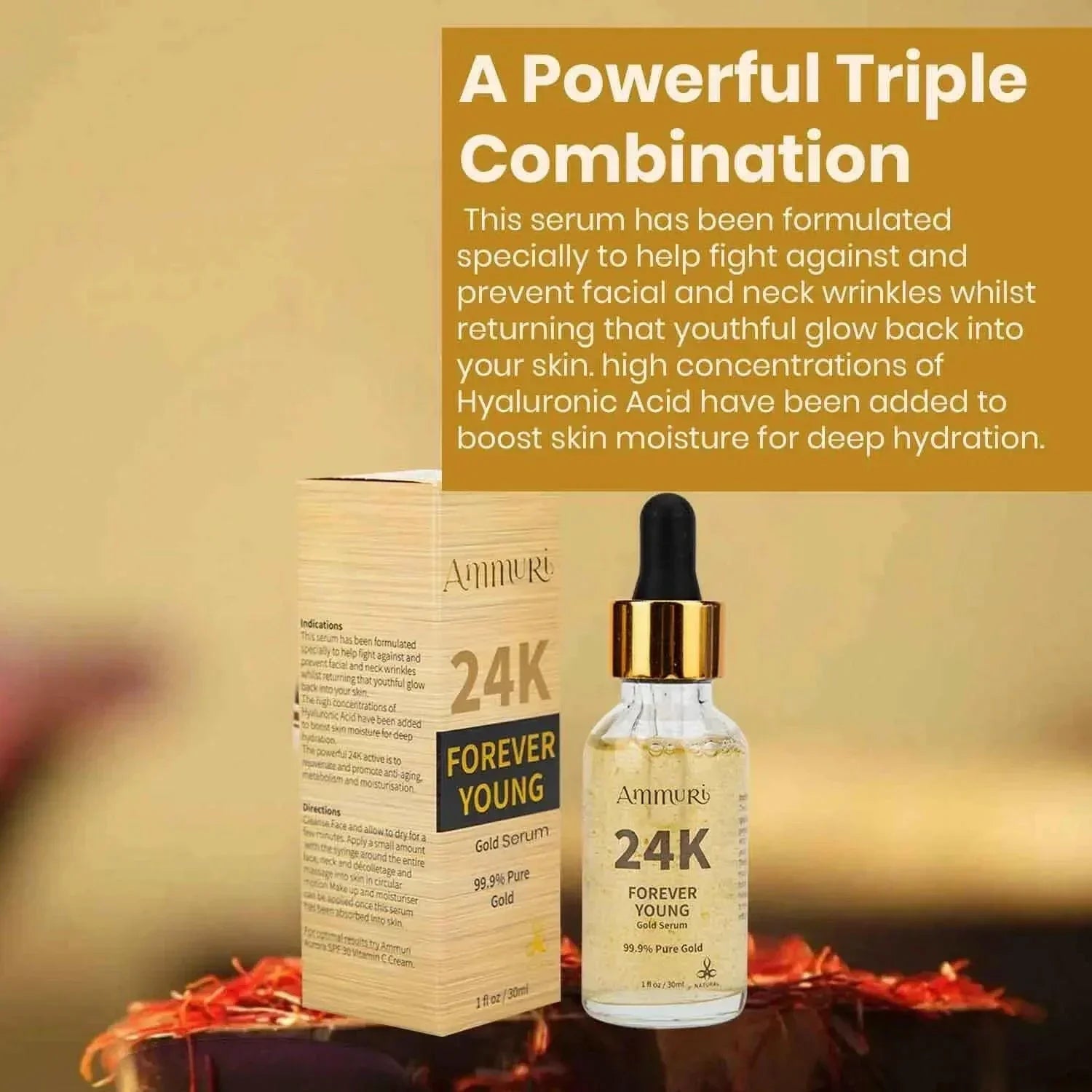 24K Gold Face Serum for Radiance & Anti-Ageing | Ammuri