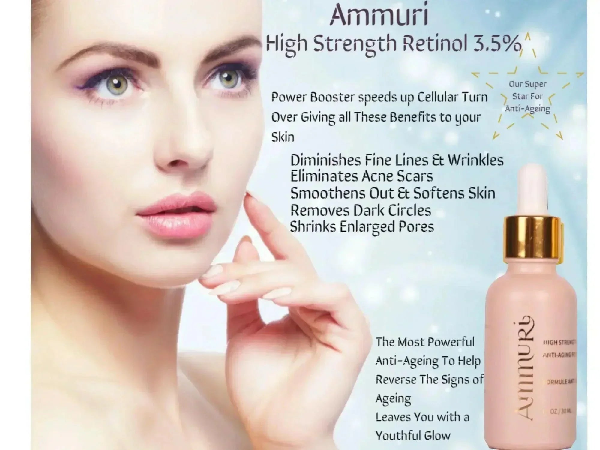 Retinol 3.5% Face Serum for Anti-Ageing & Skin Renewal | Ammuri