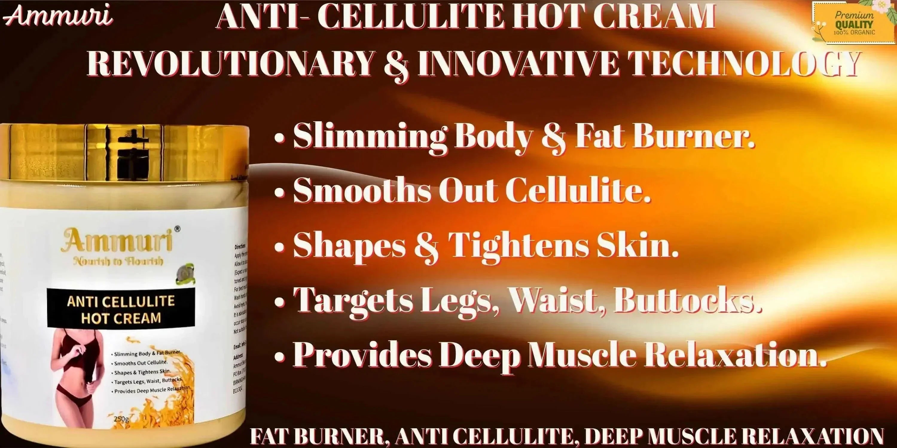 Toning & Firming Body Cream for Cellulite & Stretch Marks (250g) | Ammuri