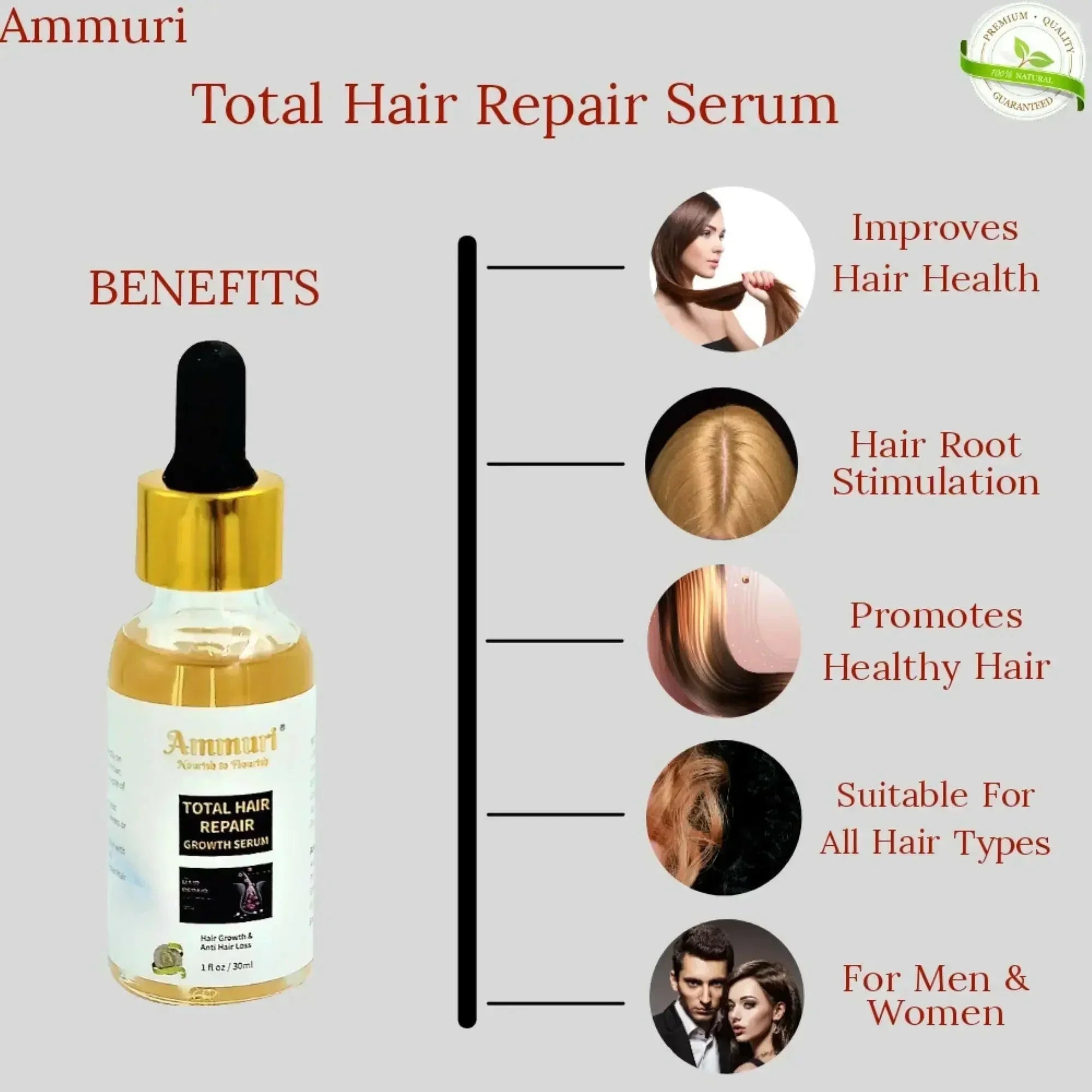 Natural Hair Oil for Hair Thinning & Scalp Nourishment (50ml) | Ammuri