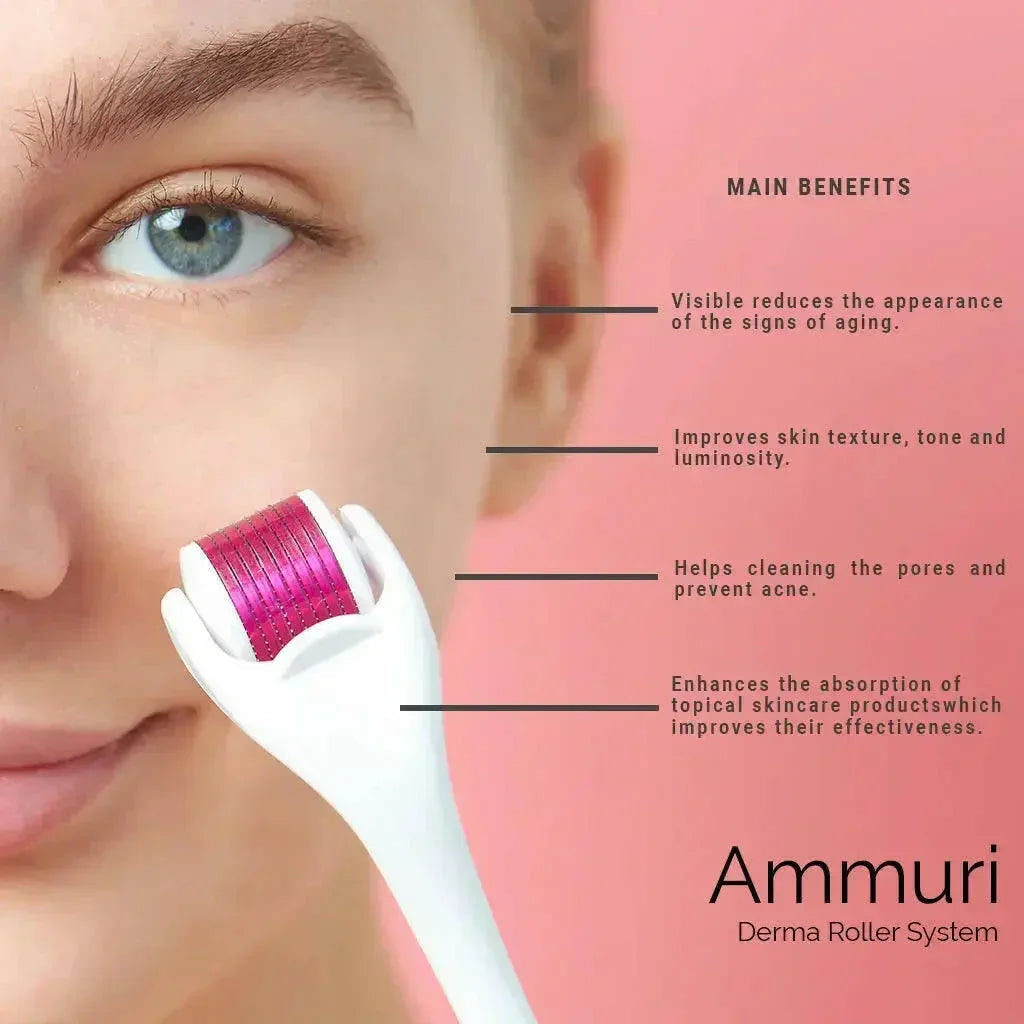 Titanium Derma Roller System for Skin Rejuvenation & Collagen Boost | Ammuri