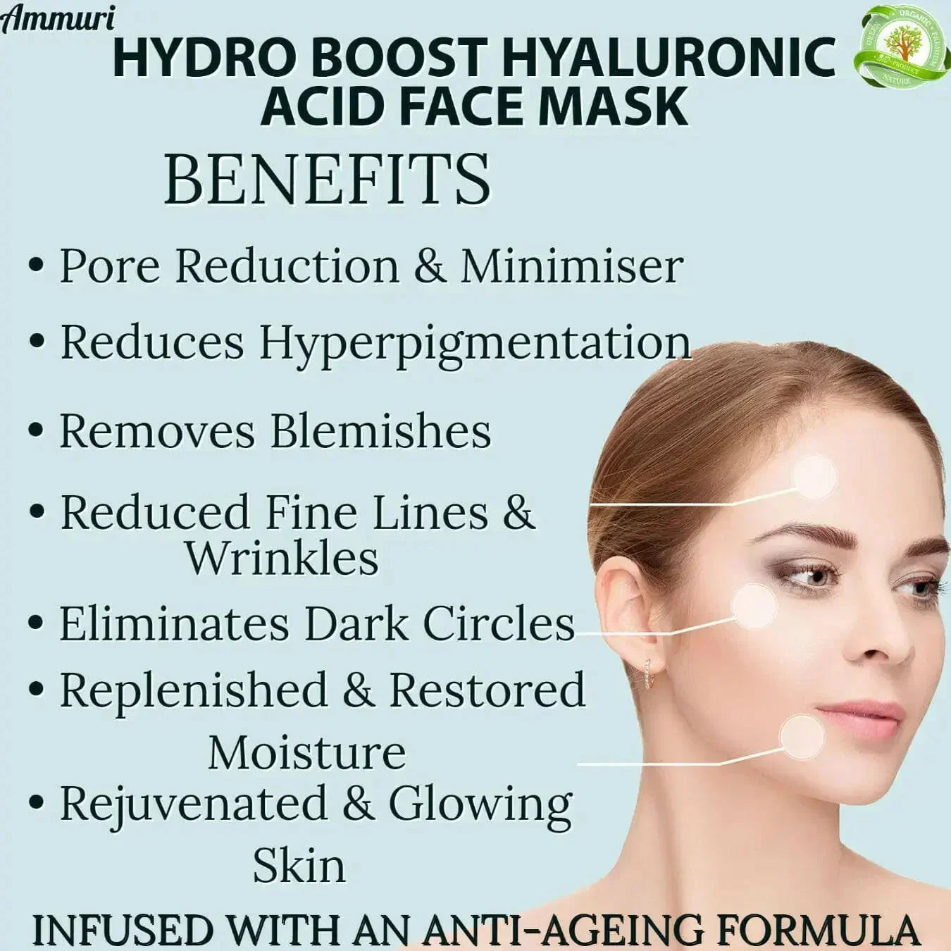 Hyaluronic Acid & Vitamin C Anti-Ageing Serum for Deep Hydration | Ammuri