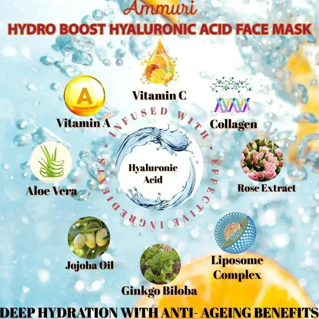 Hyaluronic Acid & Vitamin C Anti-Ageing Serum for Deep Hydration | Ammuri
