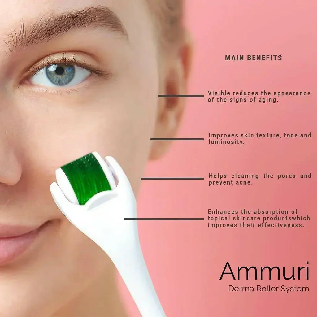Micro Needle Derma Roller System for Skin Renewal & Collagen Induction | Ammuri