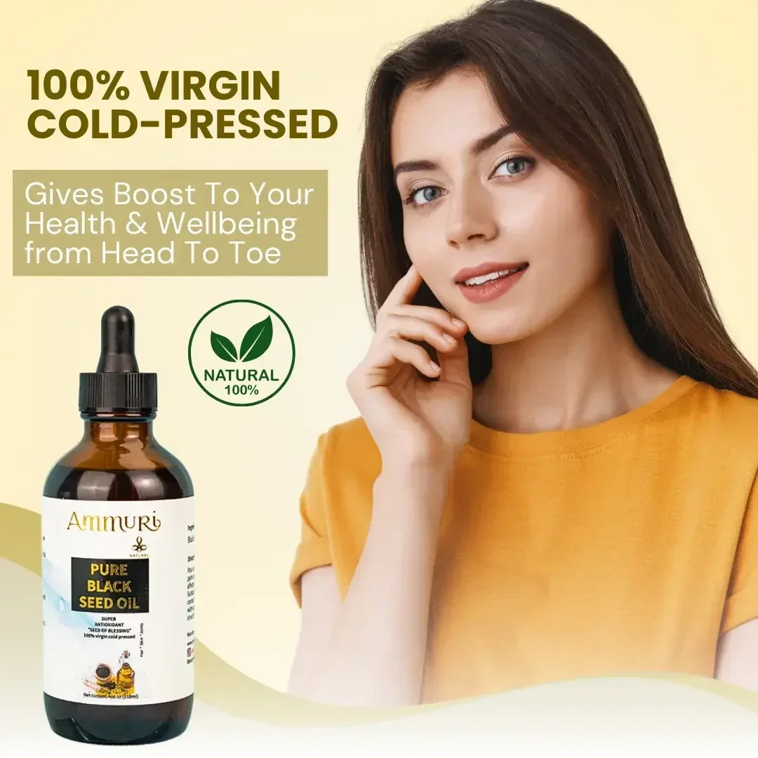 Pure Organic Black Seed Oil for Skin, Hair & Wellness | Ammuri