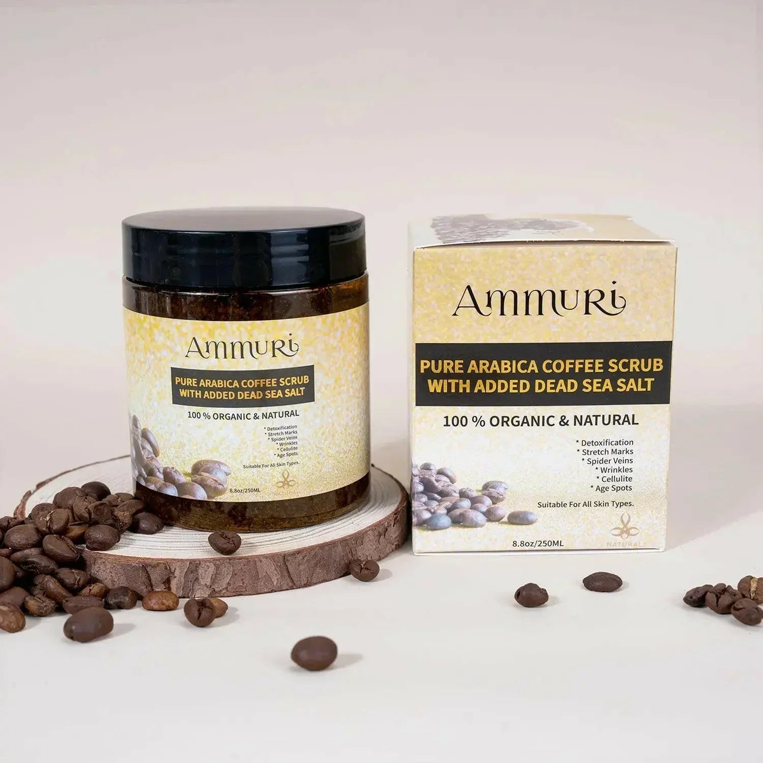 Organic Arabica Coffee Scrub Face Mask for Exfoliation & Glow | Ammuri