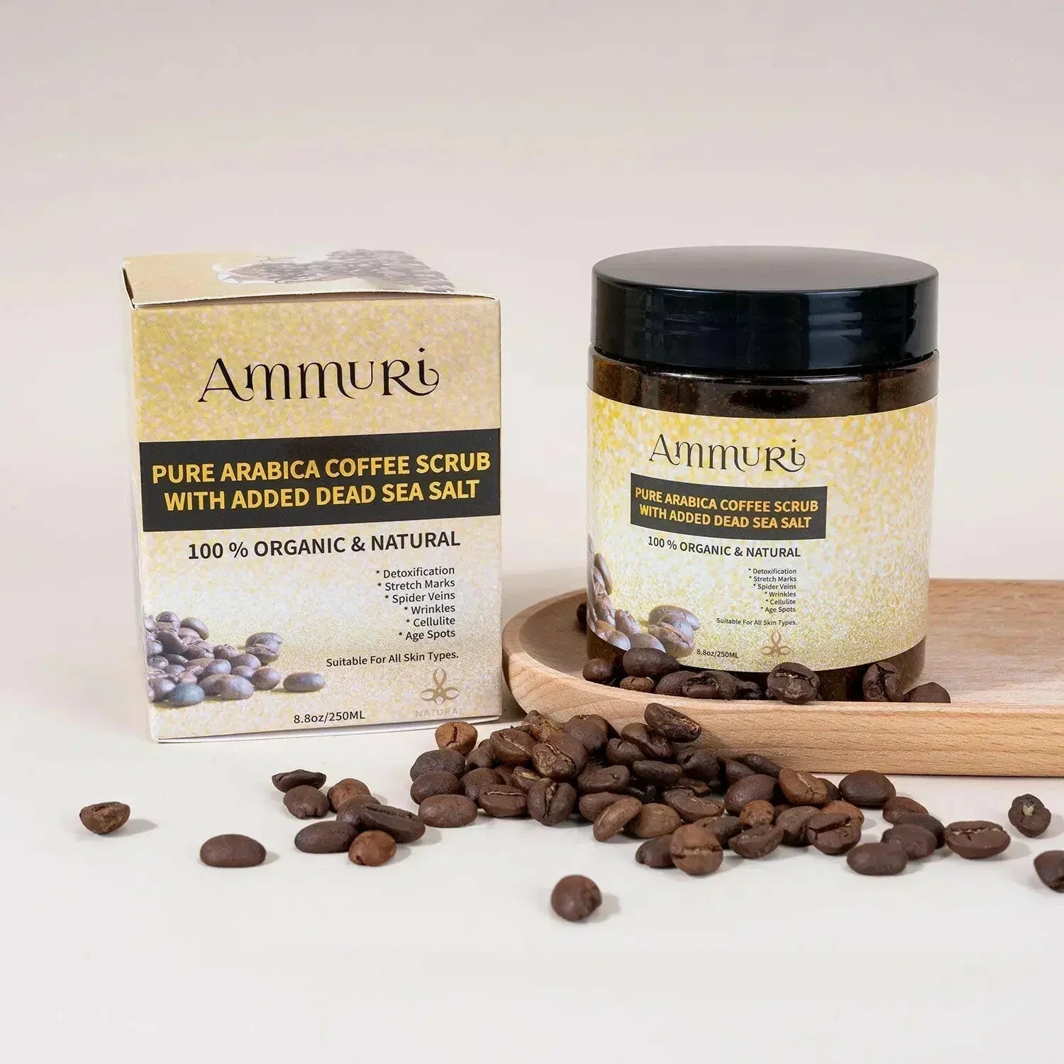 Organic Arabica Coffee Scrub Face Mask for Exfoliation & Glow | Ammuri