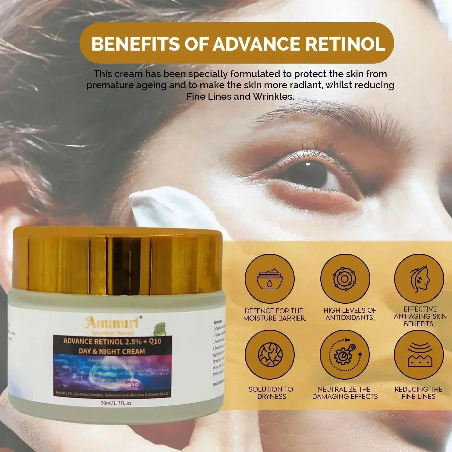 Q10 Face Cream & Retinol 2.5% Firming Day & Night Cream | Ammuri