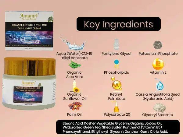 Q10 Face Cream & Retinol 2.5% Firming Day & Night Cream | Ammuri