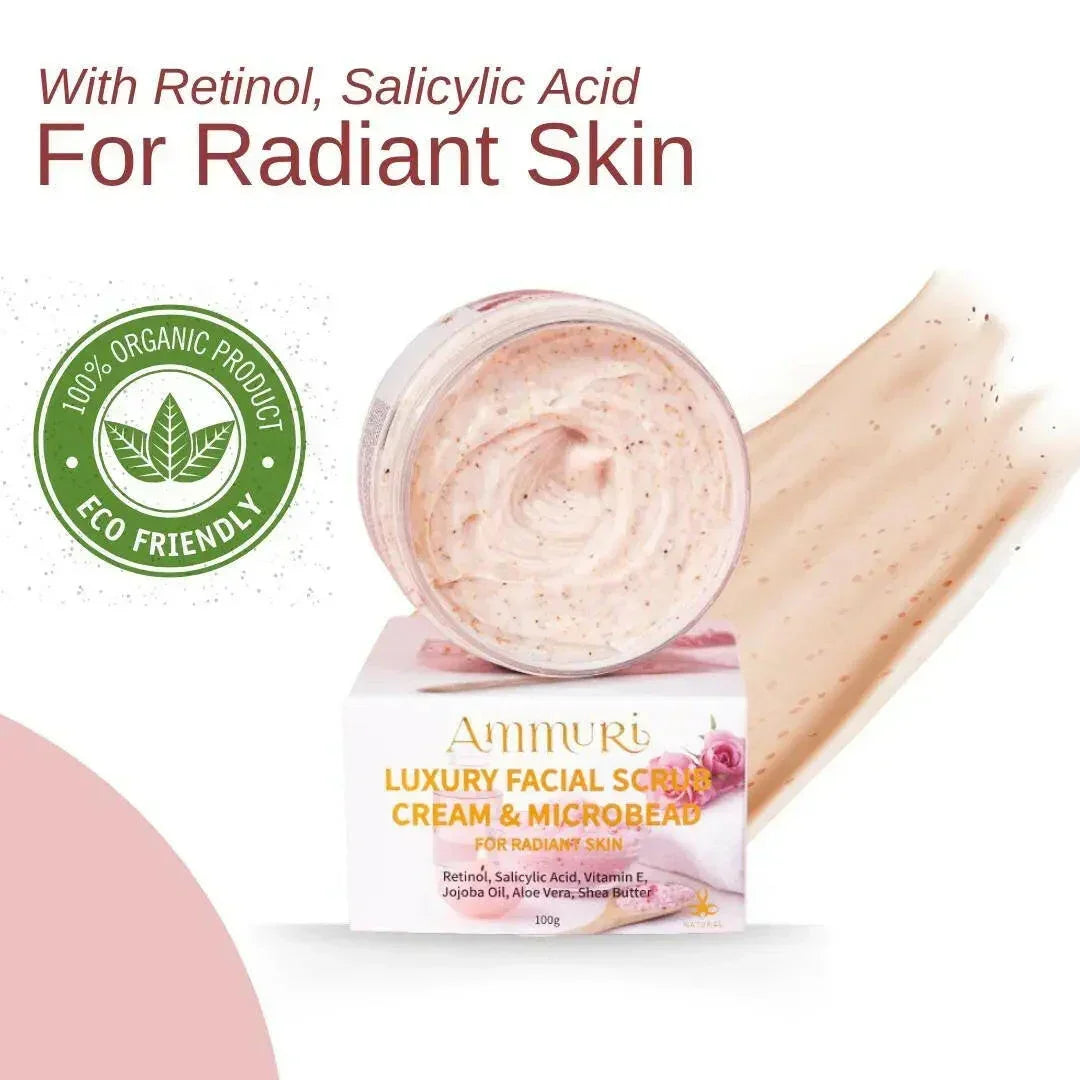 Retinol Facial Scrub & Exfoliating Cream for Smooth Skin | Ammuri