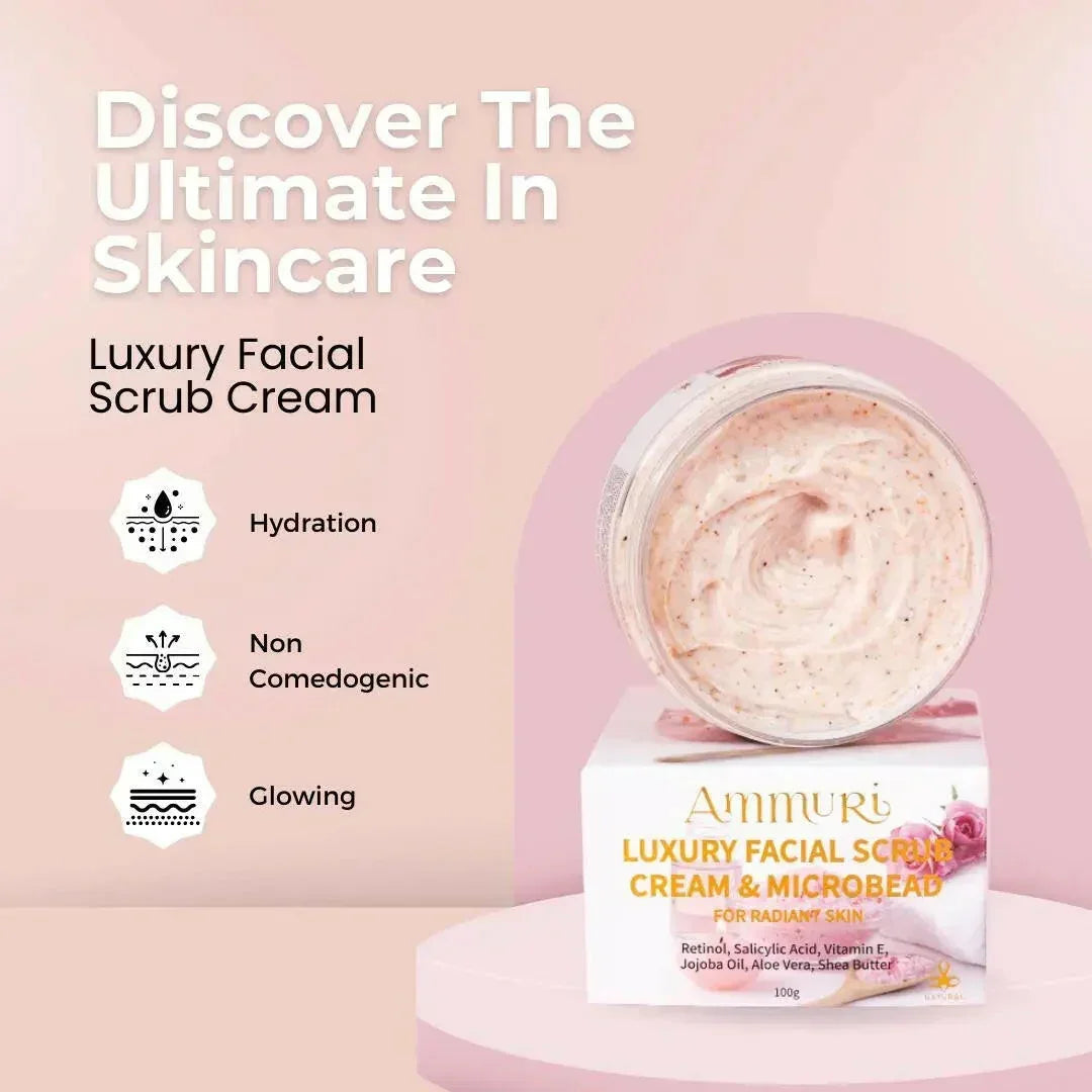 Retinol Facial Scrub & Exfoliating Cream for Smooth Skin | Ammuri