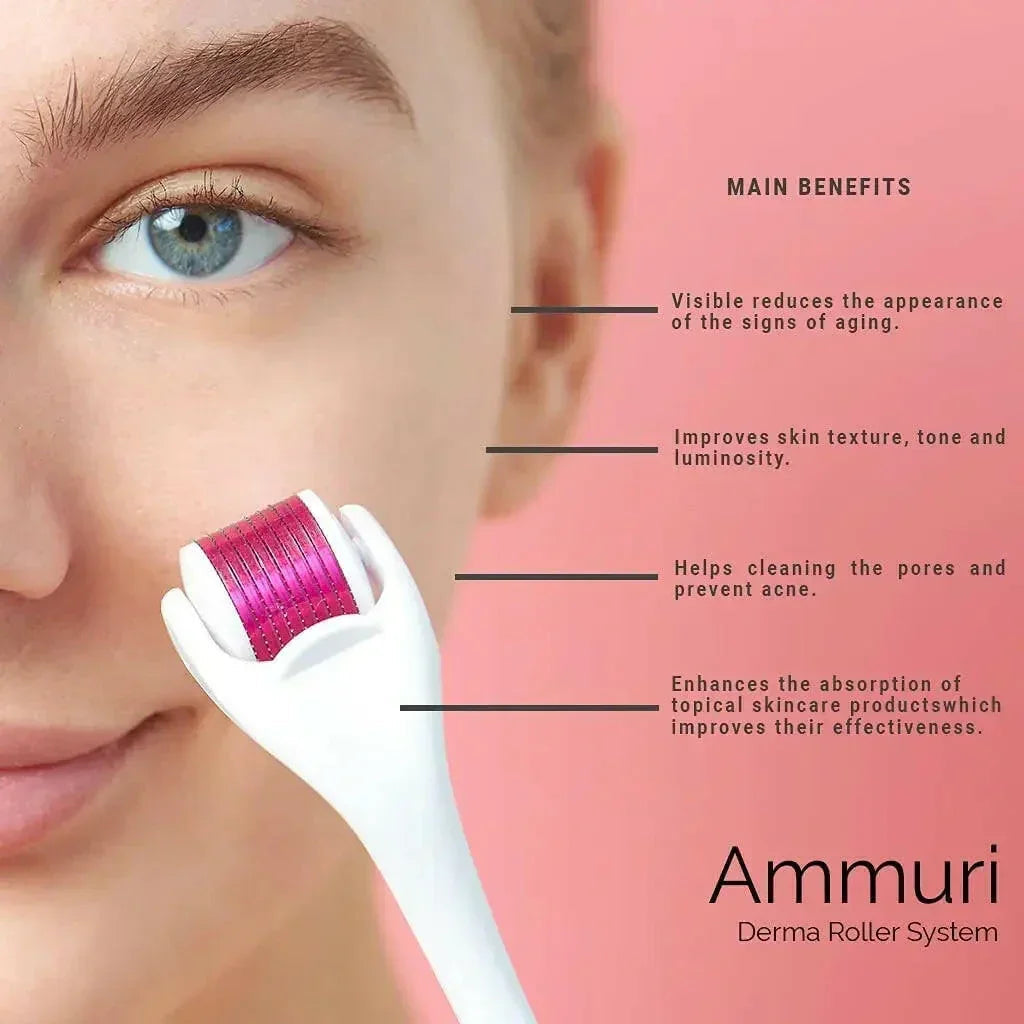 Titanium Derma Roller System for Microneedling & Skin Rejuvenation | Ammuri