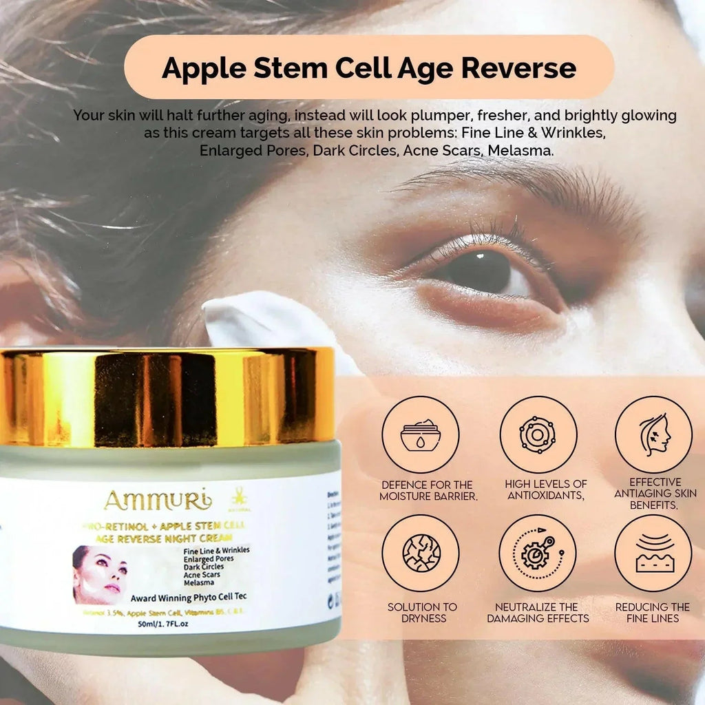 Apple Stem Cell Age Reverse Cream for Wrinkles & Skin Renewal | Ammuri