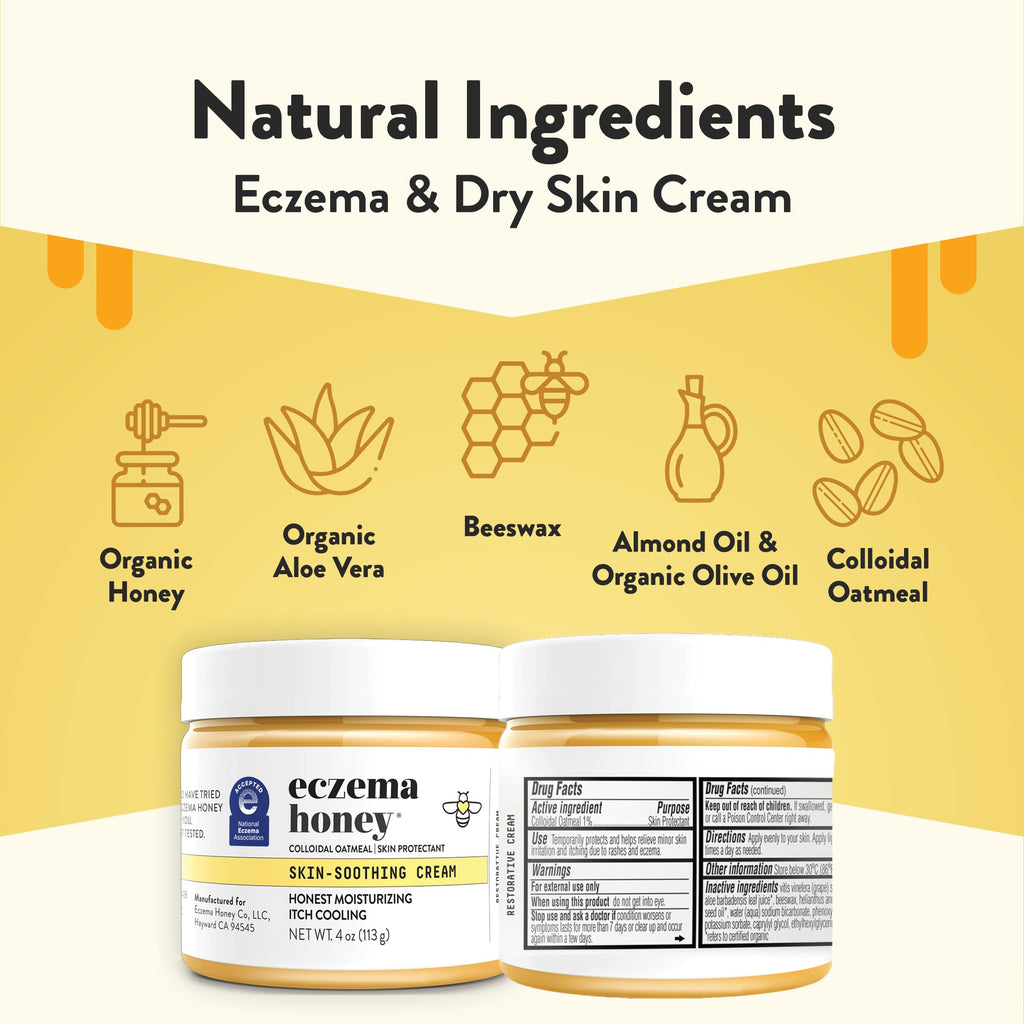 ECZEMA HONEY Original Skin-Soothing Cream – Organic Eczema Relief for Dry, Itchy Skin (4 oz)