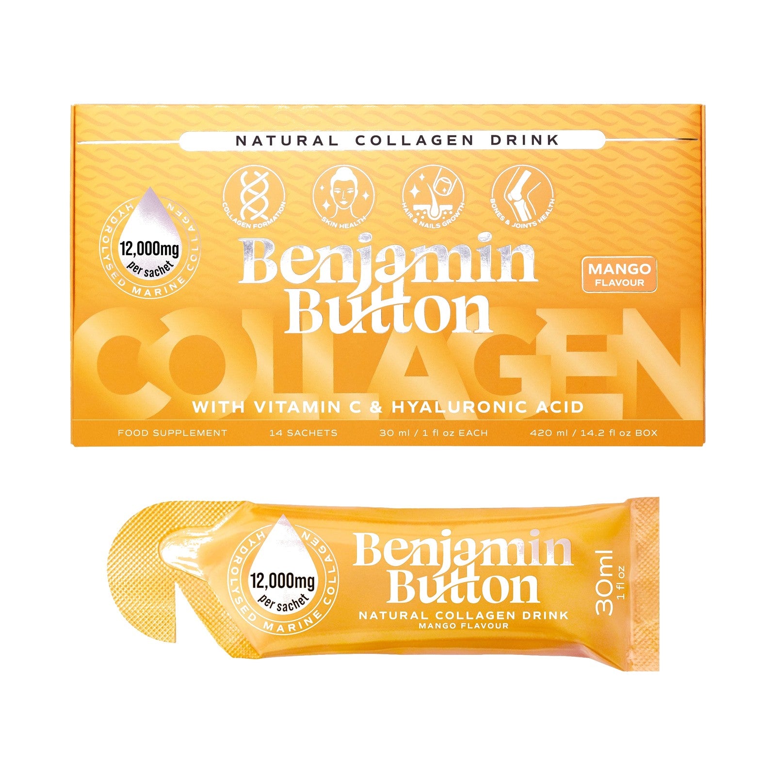 Benjamin Button Marine Collagen Drink – Mango