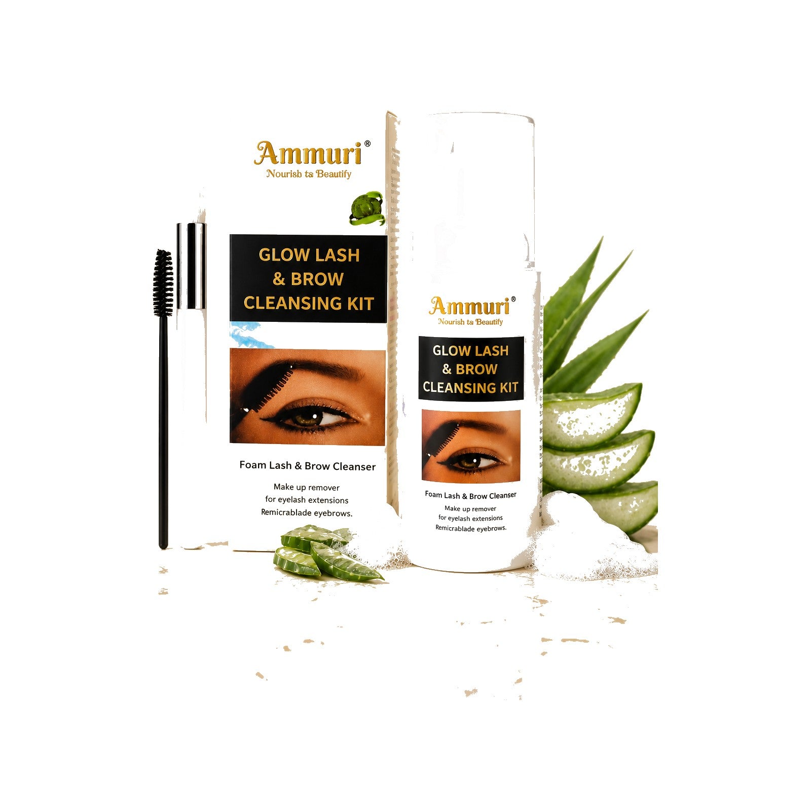 Eyelash Extension Shampoo & Lash Brow Cleansing Kit | Ammuri