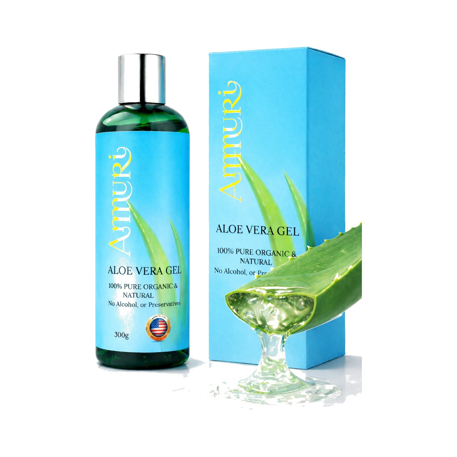 Organic Aloe Vera Gel 5 Pack for Hydration, Soothing & All Skin Types | Ammuri