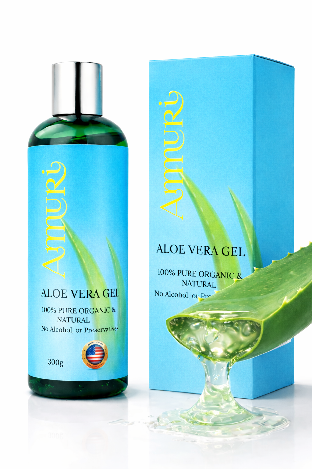 Organic Aloe Vera Gel 5 Pack for Hydration, Soothing & All Skin Types | Ammuri
