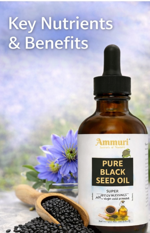 Pure Organic Black Seed Oil for Skin, Hair & Wellness | Ammuri