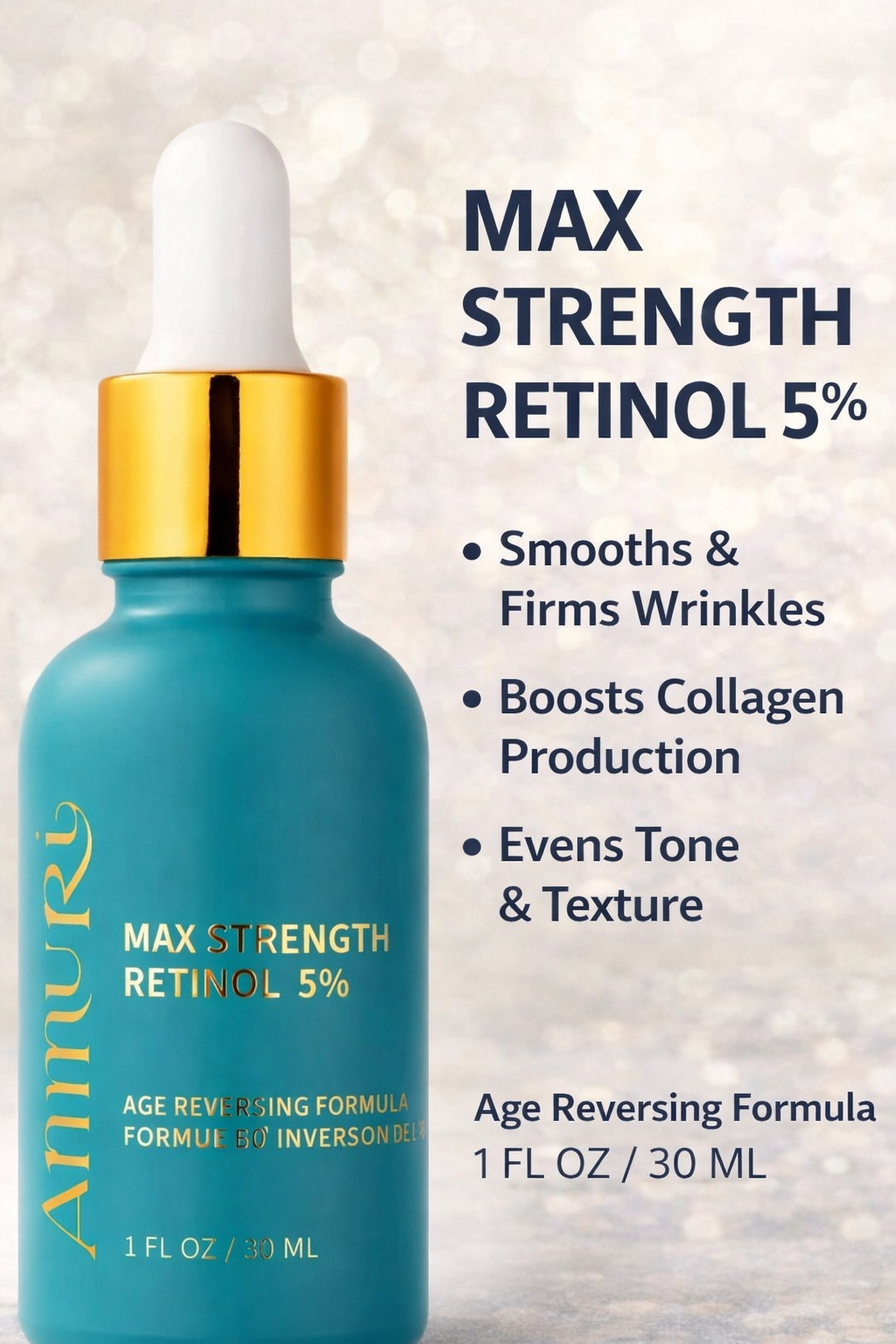 Retinol MAX 5% Anti-Ageing Serum for Youthful & Firm Skin | Ammuri
