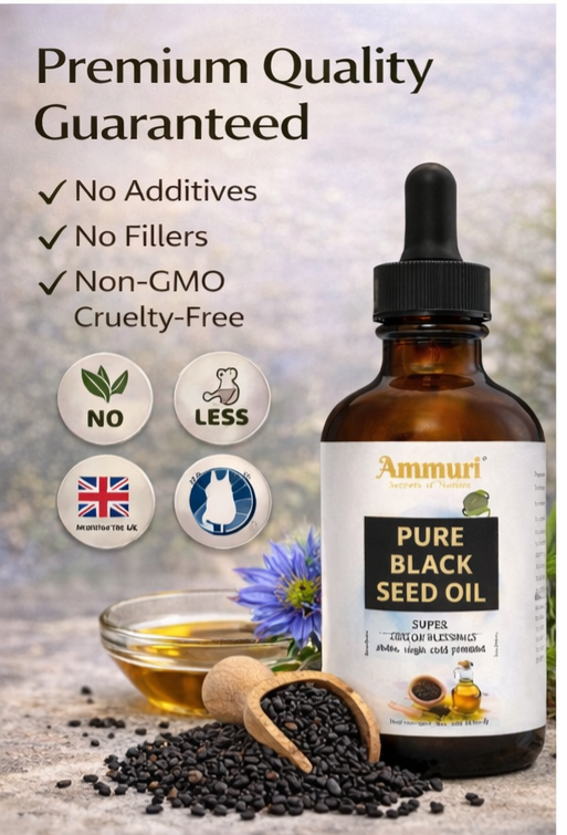 Pure Organic Black Seed Oil for Skin, Hair & Wellness | Ammuri