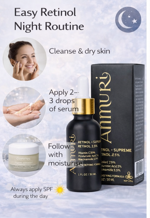 Retinol Supreme 2.5% Serum for Anti-Ageing & Age-Defying Skin | Ammuri