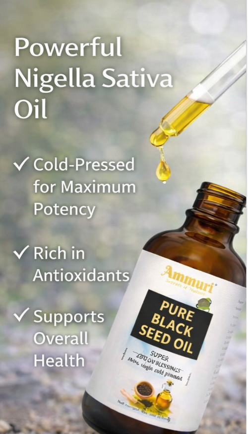 Pure Organic Black Seed Oil for Skin, Hair & Wellness | Ammuri